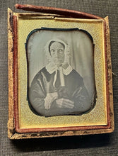 Load image into Gallery viewer, BIGELOW 1/6 Daguerreotype ID'd Old Woman Wearing Bonnet 1840s
