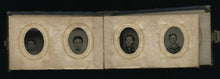 Load image into Gallery viewer, Gem Tintype Photo Album 46 Gems Including Little Girl Holding China Doll 1860s

