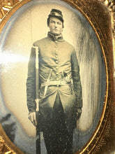 Load image into Gallery viewer, Ruby Ambrotype Armed Civil War Soldier / Infantry
