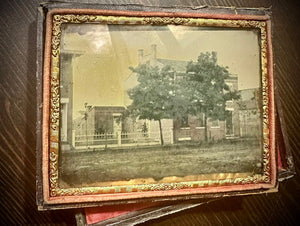 Color Outdoor Ambrotype Photo House or Building Jailhouse in Minnesota? 1800s