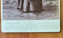 Load image into Gallery viewer, The Captain’s Wife ~ Lake Michigan Backdrop Antique Cabinet Photo 1890s Unusual
