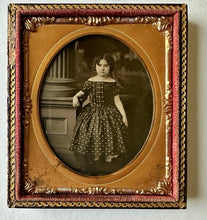 Load image into Gallery viewer, Little Girl Standing By Column 1850s 1860s Ambrotype Photo

