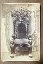 Load image into Gallery viewer, Unusual Cabinet Card Photo EMPTY CHAIR Photographer Prop or Royalty Throne
