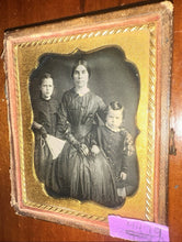 Load image into Gallery viewer, Woman With Children Little Girl Holding Fan 1/6 Daguerreotype

