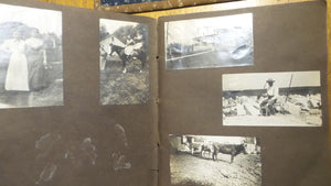 Circa 1910's Antique PHOTO ALBUM & PHOTOS Family, Children, Women, Animals