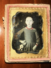Load image into Gallery viewer, Tinted 1/9 Daguerreotype Cute Little Girl Hand on Hip Painted Jewelry
