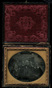 1850S AMBROTYPE PHOTO 1/6 OUTDOOR MORMON PLURAL MARRIAGE?