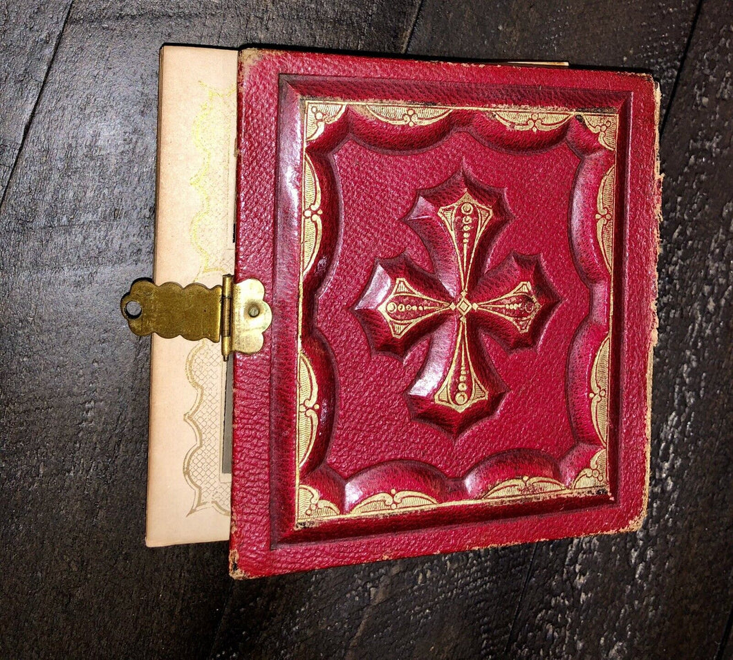 Miniature 1860s Photo Album + 63 Gem Tintypes Mostly Young Men & Boys