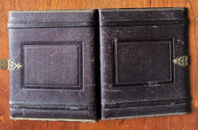 Load image into Gallery viewer, Large 1/4 to 1/2 Plate Ambrotype Man Holding Document NICE Banded Leather Case
