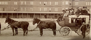Rare Large Cabinet Card Stagecoach Scene in Yellowstone 1880s