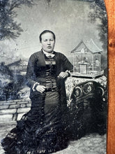 Load image into Gallery viewer, Antique Tintype Photos Women With Bird In Cage Unusual Lot Birdcage
