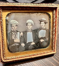 Load image into Gallery viewer, Florida or Georgia? Excellent Daguerreotype Young Men Friends 1 Holding Document
