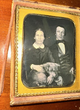 Load image into Gallery viewer, An Odd Couple Holding A Moving Dog In Lap 1/6 Daguerreotype
