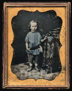 Baltimore Photographer POLLOCK Boy Wearing Tinted Shirt 1/2 Pl Daguerreotype