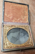 Load image into Gallery viewer, 1/9 Post Mortem Tintype Photo of a Girl or Woman in Bed 1860s
