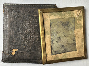 Sealed Tinted 1850s 1/6 Daguerreotype Cute Little Girl with Books