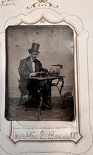 Load image into Gallery viewer, Tintype ID&#39;d Man Using Textile or Telegraph Machine SUICIDE Death, OCCUPATIONAL
