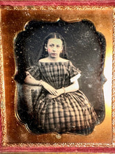 Load image into Gallery viewer, 1850s 1/6 PLATE DAGUERREOTYPE LITTLE GIRL CASUAL POSE LONG HAIR BOOK STYLE CASE
