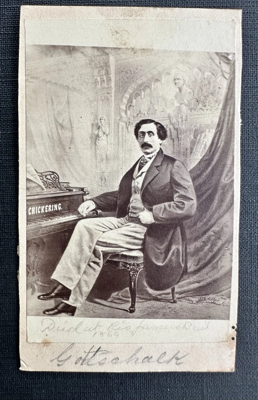 Rare CDV Photo Piano Virtuoso Louis Moreau GOTTSCHALK by Carbutt Chicago 1860s