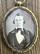 Load image into Gallery viewer, Gold 1840s Daguerreotype Pendant with Hair - Possible Mourning Photo
