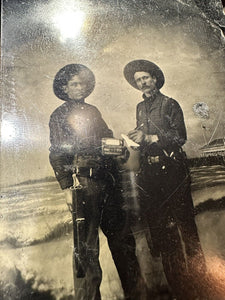 Rare Occupational Telegraph Linemen Cowboy Hats & Tools Antique Tintype Photo