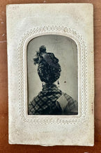 Load image into Gallery viewer, The Back Of The Head Of A Woman 1860s 1870s Unusual Tintype Photo
