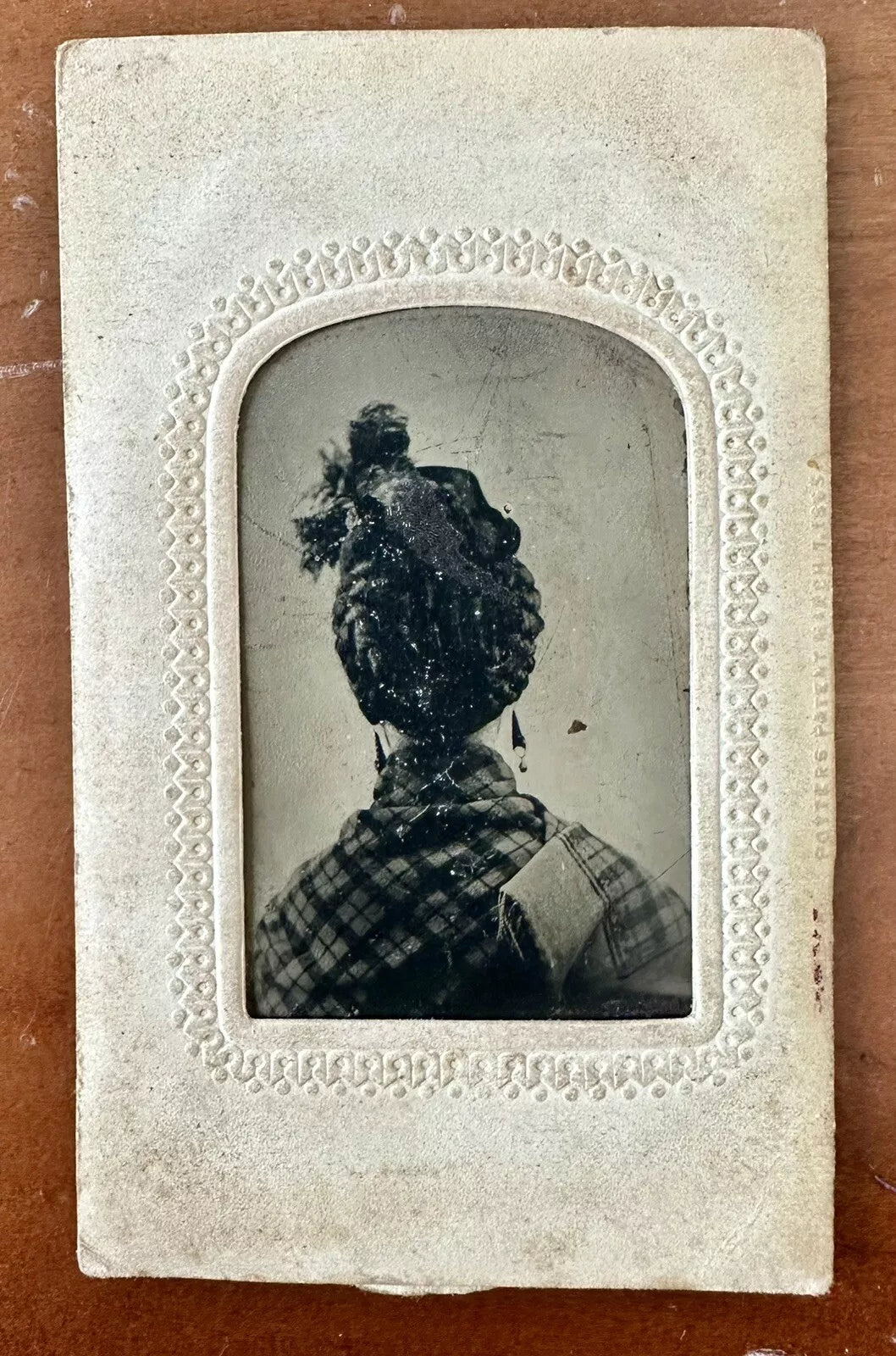 The Back Of The Head Of A Woman 1860s 1870s Unusual Tintype Photo