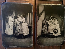 Load image into Gallery viewer, Lot of 9 Amazing Unusual Tintype Photo - Victorian Girls Play Acting Witch Dance
