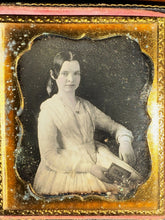Load image into Gallery viewer, 1/6 Daguerreotype Cute Woman Holding Book or Closed Dag Case
