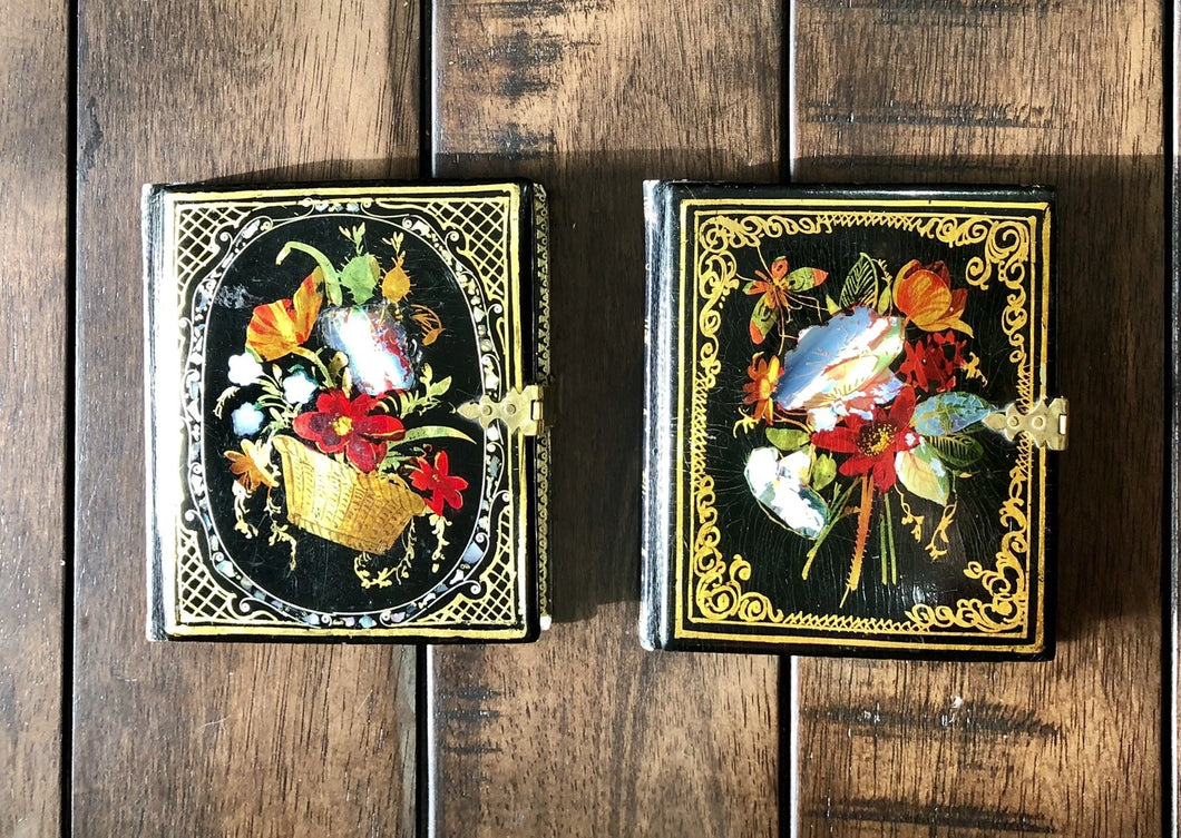 Lot of Two 1/6 Daguerreotype Photo the Same Man / MOP Cases 1850s Antique