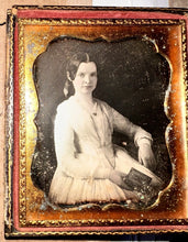 Load image into Gallery viewer, 1/6 Daguerreotype Cute Woman Holding Book or Closed Dag Case
