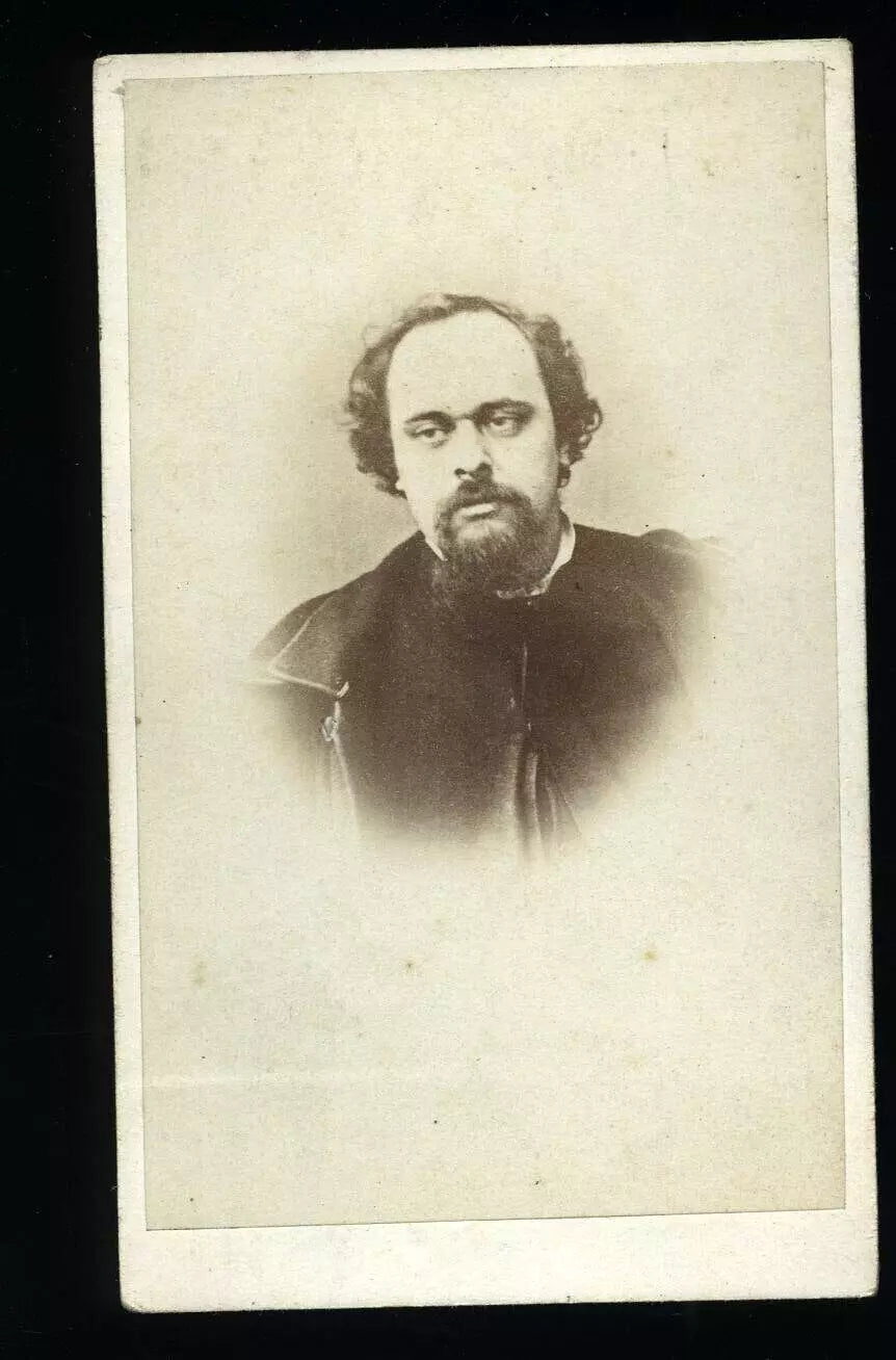 DANTE GABRIEL ROSETTI RARE 1860S CDV PHOTO PAINTER POET PRE-RAPHAELITES