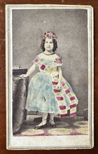 Load image into Gallery viewer, Beautiful Tinted ID'd Little Girl + FLUTINA Music Instrument 1860s CDV Photo NYC

