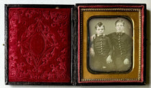 Load image into Gallery viewer, 1/6 Daguerreotype Photo Little Boys Cadets Affectionate Pose Sealed Rare Case
