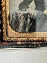 Load image into Gallery viewer, 1/6 Tinted Ambrotype Soldier in Militia Uniform New York Photo BACON Civil War
