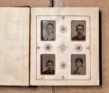 Load image into Gallery viewer, Miniature 1880s Tintype Album 48 Gem Photo Children School Kids ID’d Owner
