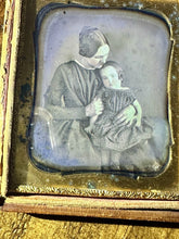 Load image into Gallery viewer, 1/6 Daguerreotype Photo Woman Holding Little Girl Affectionate Pose 1840s 1850s
