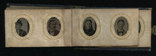 Load image into Gallery viewer, Gem Tintype Photo Album 46 Gems Including Little Girl Holding China Doll 1860s
