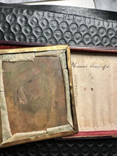 Load image into Gallery viewer, IDENTIFIED DAGUERREOTYPE HANDSOME YOUNG MAN CROSSED ARMS 1840s 1850s SEALED ID'D
