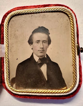 Load image into Gallery viewer, Rare SQUARE Velvet Case 1850s Ambrotype 1/9 Photo 1850s New York Pennsylvania

