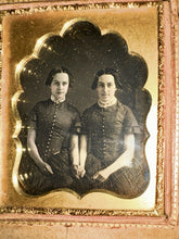 Load image into Gallery viewer, Sealed 1/6 Daguerreotype Best Friends Sisters in Matching Dresses Holding Hands
