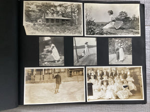 Antique WWI Era Snapshot Album Car Women Navy Airplane Football Sports