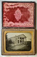 Load image into Gallery viewer, 1/4 AMBROTYPE PHOTO OUTDOOR BUILDING COURTHOUSE IN NEW YORK? 1850s

