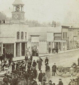 rare 1880s photo street scene republican political parade in rushford minnesota