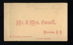 RARE CDV Photo SET Husband Wife Photographer Team Mr Mrs Cornell Waterloo NY
