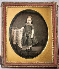 Load image into Gallery viewer, Sealed Tinted 1850s 1/6 Daguerreotype Cute Little Girl with Books
