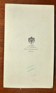 1860s CDV Little Girl with Doll Colorist Test Marks on Back! PARIS FRANCE