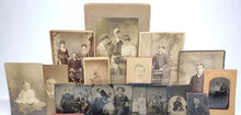 Load image into Gallery viewer, lot of old photos tintypes cabinet card rppc cdv 1800s 1900s
