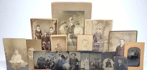 lot of old photos tintypes cabinet card rppc cdv 1800s 1900s