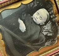THANATOS.NET COLLECTION 1/6 Post Mortem Daguerreotype Girl in Crib or Casket